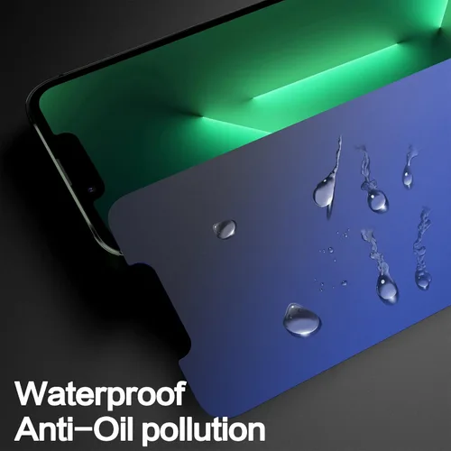 Vista 8 de Protector de pantalla de privacidad para iPhone 13 Pro Max con protector de lente de cámara, protección ocular antiluz azul, vidrio templado 9H