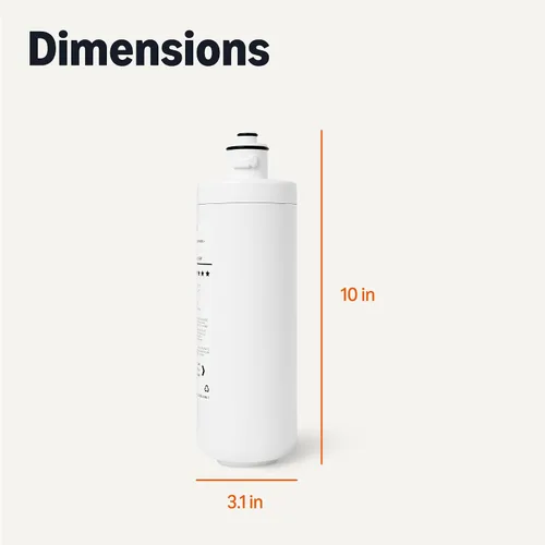 Vista 5 de Amazon Basics Cartucho de filtro de repuesto para filtro de agua debajo del fregadero, certificado NSF/ANSI 42 y 372, vida útil 1 año, 11,000