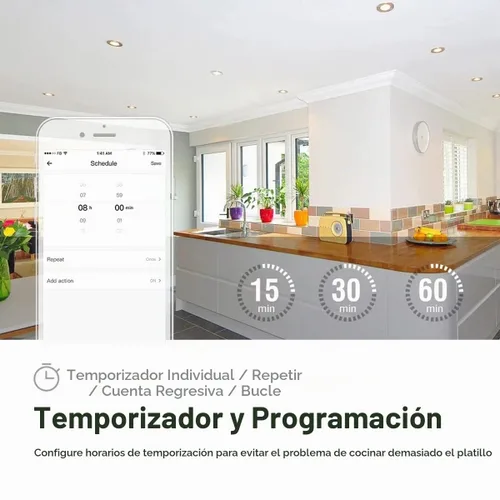 Vista 6 de Interruptor de relé WiFi inteligente de 30 A, control remoto inteligente inalámbrico para luces, electrodomésticos, lámparas, bombas de agua