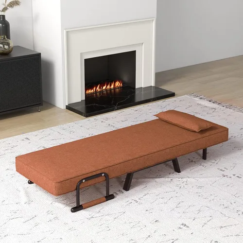 Vista 8 de S AFSTAR Sofá cama convertible 4 en 1, sillón plegable con almohada y respaldo ajustable en 6 posiciones, tumbona acolchada completa para el hogar