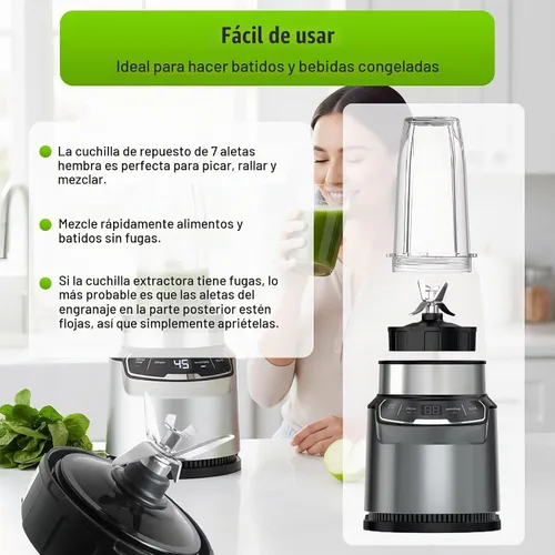 Vista 7 de Conjunto de cuchilla extractor de cuchilla mezcladora de 7 aletas para Ninja BL685 30, BL687CO 30, CT640C, CT641, CT680, CT680SS, CT680SSCCO