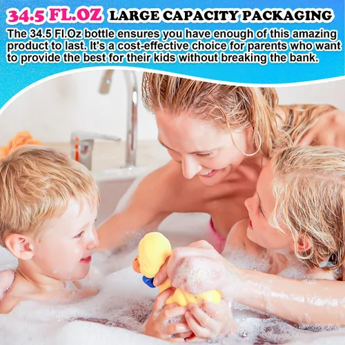 Vista 3 de Jabón corporal y champú para bebés y niños, baño de burbujas para niños pequeños, jabón para piel sensible, hipoalergénico con aloe vera y vitamina