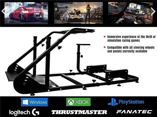 Vista 4 de Minneer Racing Simulator Cockpit for G25 G27 G29 G920,Driving Simulator Seat, Racing Steering Wheel Stand with Capacity 220LBS Without Wheel and