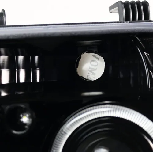 Vista 7 de SPEC-D TUNING Faros Delanteros Proyectores LED con Halo Negro Azabache Compatibles con Nissan Pathfinder 2005-2007, Nissan Frontier 2005-2008, Par