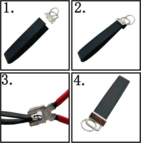 Vista 4 de 20pcs 1 Inch Key Fob Hardware with Key Rings Sets,Wristlet Clasp