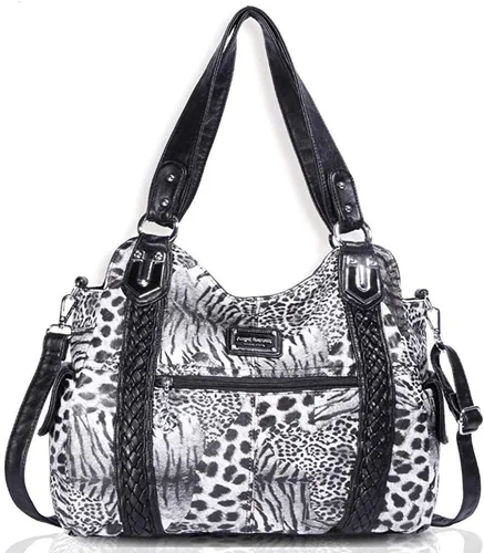 Vista 42 de Angel Barcelo - Bolsa de hombro amplia para mujer, diseño Hobo, cuero lavado