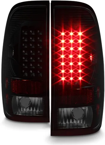 Vista 5 de AKKON - Para 97-03 Ford F150 99-07 F250/350/450/550 Superduty Pickup Truck Styleside Modelo Negro LED Luces traseras Lámparas de freno