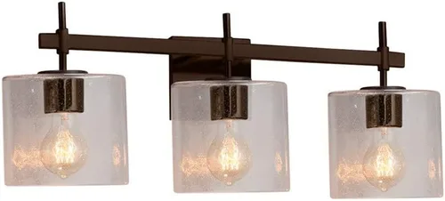 Vista 5 de Justice Design Group Lighting FSN-8413-30-FRCR-DBRZ Union - Barra de baño, bronce oscuro