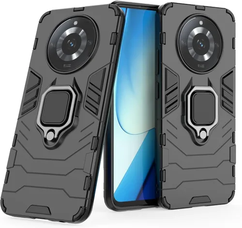 Vista 2 de Funda compatible con Realme 11 5G, carcasa de soporte compatible con Realme 11 5G RMX3751, funda negra