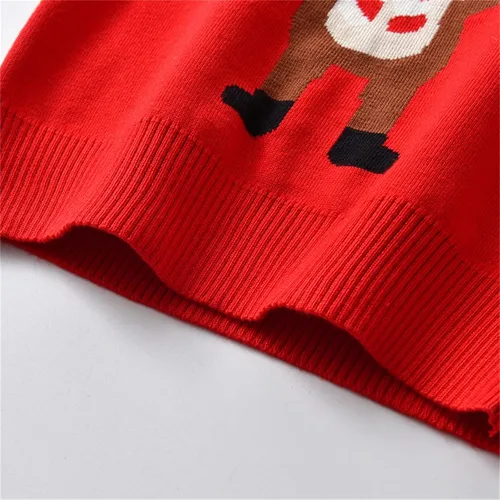 Vista 4 de QIUYI Girls Boys Pullover Christmas Sweater Casual Knitted Long Baby Fall Winter Sweater for 1 to 5Y