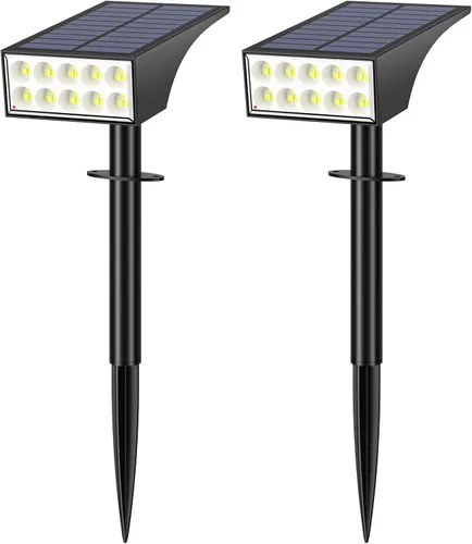 Vista 12 de WENATY Focos solares para exteriores, impermeables, IP65, LED brillantes, iluminación solar de paisaje para patio de jardín exterior, focos