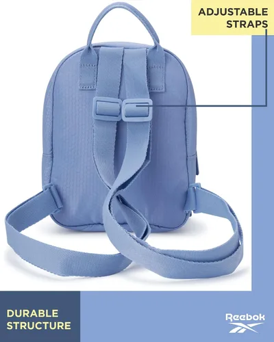 Vista 7 de Reebok Sydney - Mochila de mujer - Mini bolso de hombro ligero - Bolsa de gimnasio casual para niños, adolescentes y adultos, Stormy Peri