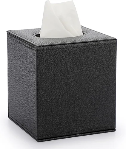 Vista 9 de Sumnacon Funda de Caja de Paños Cuadrada Elegante Caja de Paños con Base Magnética de PU, Funda de Paños de Cuero en Cubo para Sala de Estar, Baño