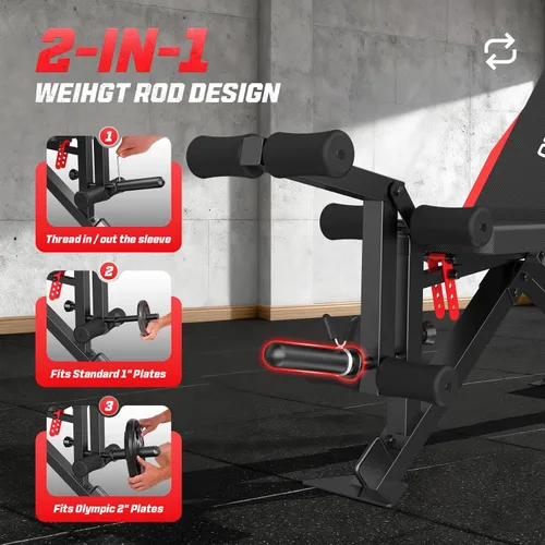 Vista 5 de OPPSDECOR Power Cage, 2000LBS Squat Rack with Dual Pulley Cable Crossover System, Multifunctional Power Rack with More Training Attachments for Home