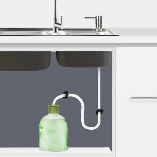 Vista 5 de Dispensador de jabón para fregadero de cocina, bomba dispensadora de jabón para platos de acero inoxidable con tubo de extensión de 47 pulgadas