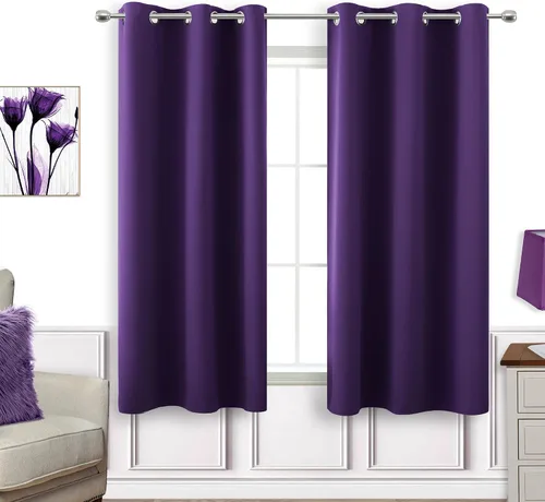 Vista 155 de KOUFALL Cortinas de Baño Aqua para Ventana, Juego de 2 Paneles Decoración Costera Cortinas Cortas Opacas para Ventana Pequeña de Cocina Puerta