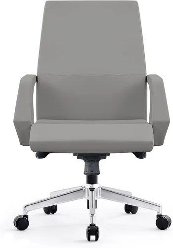 Vista 9 de LUCKYERMORE Silla de oficina ejecutiva ergonómica de cuero para el hogar, silla de escritorio con posición de bloqueo ajustable y cómoda
