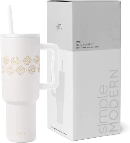 Vista 22 de Simple Modern Disney - Vaso de 40 onzas con asa y tapa con pajilla, botella de agua reutilizable aislada de acero inoxidable de viaje, regalos
