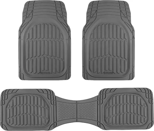 Vista 11 de Motor Trend -2 alfombrillas delanteras para el piso del automóvil- Forros de contorno FlexTough negros - Alfombrillas de goma resistentes