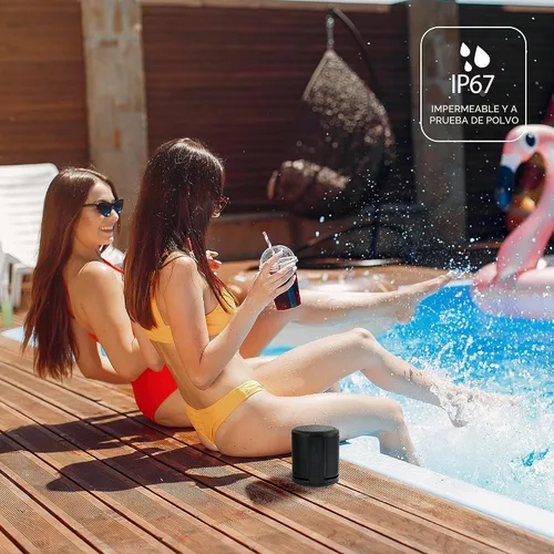 Vista 5 de Altec Lansing HydraMicro - Altavoz Bluetooth impermeable, ligero y portátil para viajes y uso al aire libre, negro