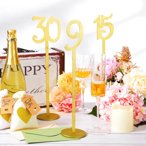 Vista 7 de 30 números de mesa de madera para bodas del 1 al 30 para soportes de recepción, números de mesa de asiento con base de soporte para bodas, fiestas