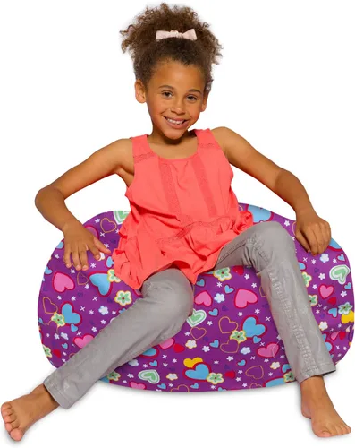 Vista 50 de Posh Beanbags - Sillón puff XL, 48 pulgadas, tela de lona para colorear - Mundo divertido Azul Rey Sólido