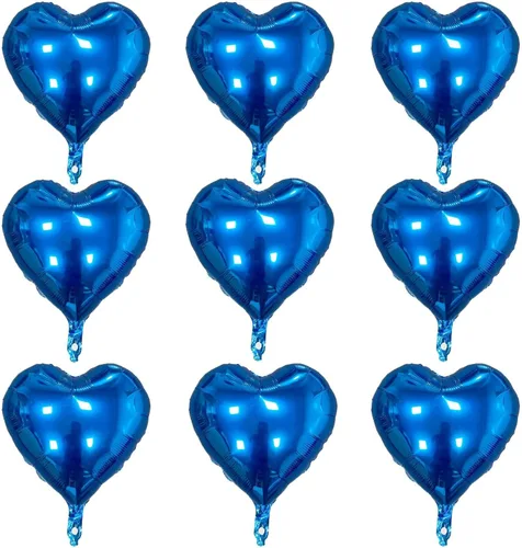 Vista 15 de Lovoir 10 globos de aluminio con forma de corazón azul bebé de 18 pulgadas, globos de amor para el día de San Valentín, cumpleaños, fiestas, bodas