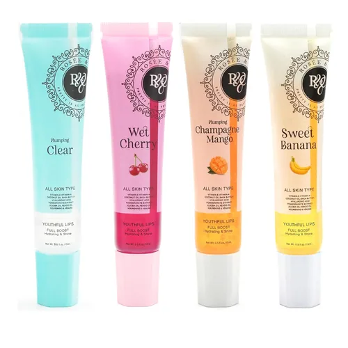 Vista 9 de Rosee - Brillo de labios vegano y libre de crueldad, maquillaje profesional, brillante de larga duración con manteca de karité, hidrata, protege