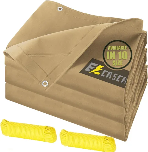 Vista 14 de Lonas de Lona de 5'x7' Pies de Servicio Pesado Impermeables con Ojales de Aluminio, Resistentes a los Rayos UV, Tela Multiusos de 22Mil, Hoja