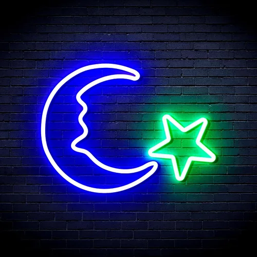 Vista 17 de ADVPRO Moon and Star Flex Silicone LED Neon Sign - Azul - st16s33-fnu0009-b