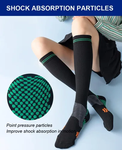 Vista 6 de 3 pares de calcetines de compresión para mujer de 20 a 30 mmHg hasta la rodilla, calcetines de compresión para mujer