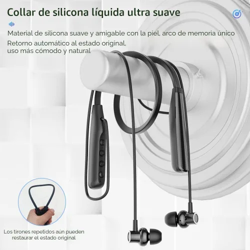 Vista 6 de LANDIBO Auriculares inalámbricos impermeables para deportes con 100 horas de tiempo de reproducción, auriculares Bluetooth con micrófono, reducción