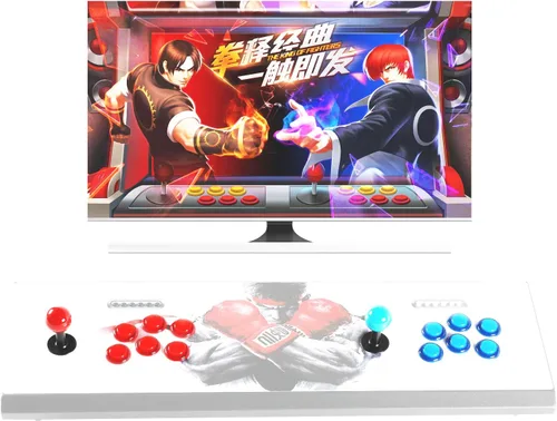 Vista 2 de Hikig - Juego de 2 juegos de arcade LED para manualidades, 2 x cero retardo LED USB codificador + 2 joystick Arcade + 20 botones LED Arcade