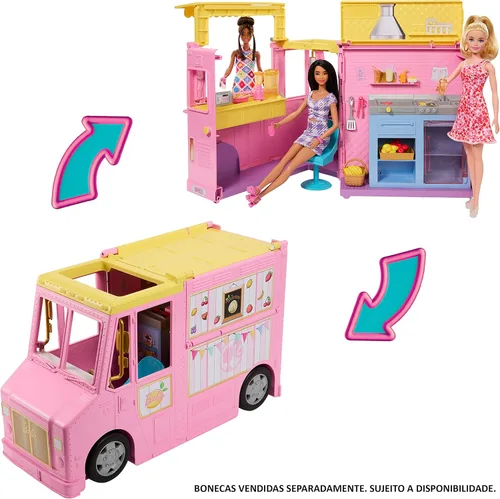 Vista 6 de Barbie® Set, Lemonade Truck Playset con 25 piezas