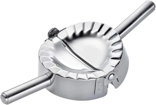 Vista 6 de Fabricante de empanadas de acero inoxidable de 5 pulgadas y toalla de limpieza, herramienta de molde Pierogi para ravioles, cortador de masa