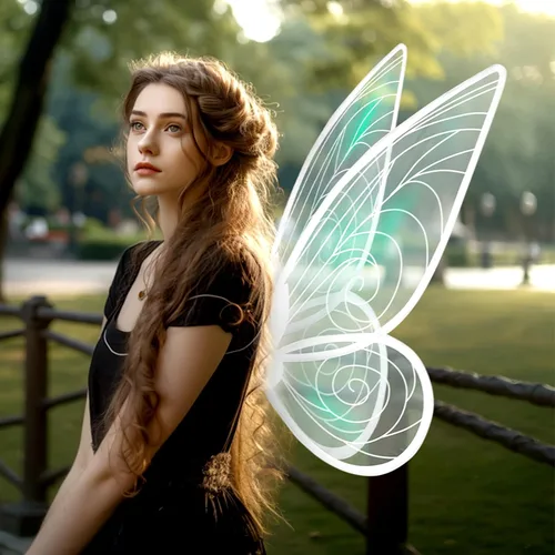Vista 4 de 23x31 Inch Adult Fairy Wings for Women, Large Angel Wings,Fairy Costume for Women Girls Halloween Dress Up Party Favor