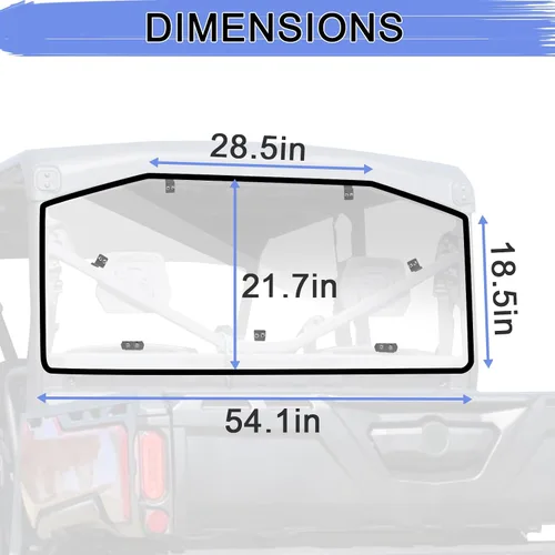 Vista 9 de StarknightMT Parabrisas trasero compatible con Can-Am Defender 2016-2026, ventana trasera de policarbonato resistente a prueba de rayos UV para HD5