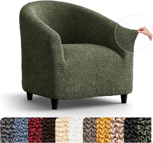 Vista 19 de PAULATO BY GA.I.CO. Funda elástica para sillón de 1 pieza, funda bielástica para silla de club, protector de muebles para sillón de bañera, lavable