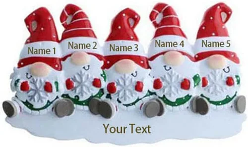 Vista 24 de JewelOra Adornos de Navidad, personalizados de 2 a 6 miembros de la familia, adorno personalizado para árbol de Navidad, decoraciones de vacaciones