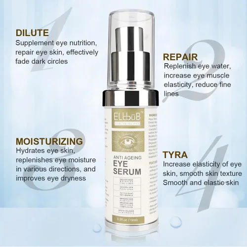 Vista 2 de Crema antienvejecimiento para ojos – Suero antiarrugas para ojos hinchados, ojeras, bolsas de ojos, patas de gallo, arrugas, reduce las arrugas