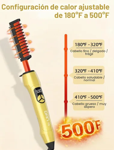 Vista 3 de Peine caliente eléctrico de 180°F-500°F para pelucas y cabello de mujer