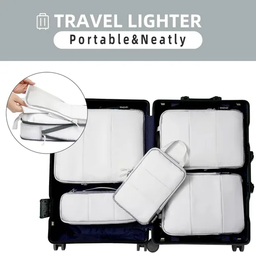 Vista 129 de BAGAIL 4 Set/6 Set Ultraligero Compresión Embalaje Cubos Organizador de Embalaje para Accesorios de Viaje Equipaje Maleta Mochila