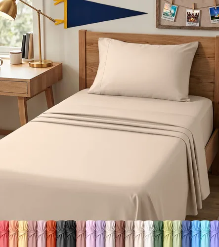 Vista 39 de Utopia Bedding - Juego de sábanas de microfibra cepillada, resistente al encogimiento y a la decoloración, de fácil cuidado, 3 piezas, tamaño Beige