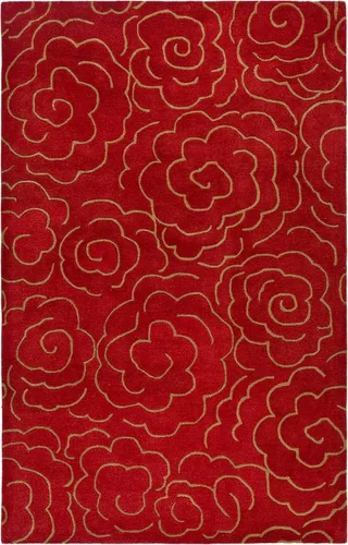 Vista 12 de SAFAVIEH Soho Collection SOH812B - Alfombra decorativa suave de lana y viscosa de 2 x 3 pies, hecha a mano, color azul claro y marfil