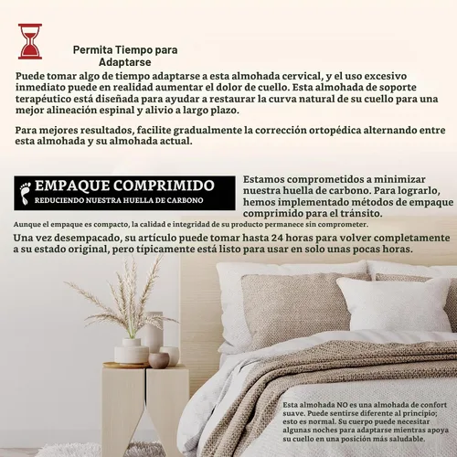 Vista 9 de Almohada cervical de enfriamiento Tri-Core para aliviar el dolor de cuello, SZ completo, suave