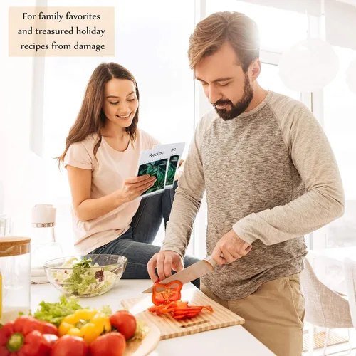 Vista 7 de Boao 100 protectores de tarjetas de recetas de 4 x 6 pulgadas, fundas para tarjetas de recetas, protectores de plástico para libros de cocina