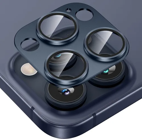 Vista 33 de Tensea Protector de lente de cámara para iPhone 16 Pro/iPhone 16 Pro Max/iPhone 15 Pro/iPhone 15 Pro Max, cubierta de vidrio templado de aleación
