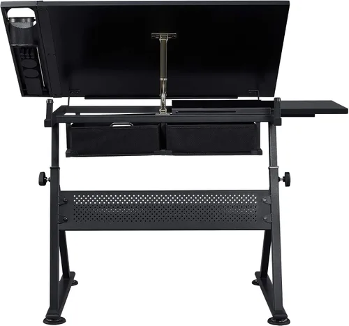 Vista 9 de Yaheetech Mesa de dibujo para artistas, escritorio de dibujo de altura ajustable, escritorio de arte/manualidades, estación de trabajo de pinturas