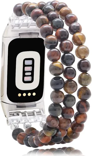Vista 9 de C&L Accessories Compatible con Fitbit Charge 6/5 Pulsera de Reemplazo con Cuentas de Piedras Preciosas Naturales Hecha a Mano Ajustable para Mujeres