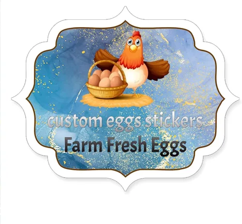 Vista 12 de Etiquetas Adhesivas Personalizables para Cartones de Huevos de Gallina Tamaños de 2"-4" Etiquetas de Empaque Personalizadas para Huevos Frescos